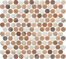 TMS ARTEMIS PENNY ROUND ROSA PORTOGALLO MOSAIC TILES 23x23mm
