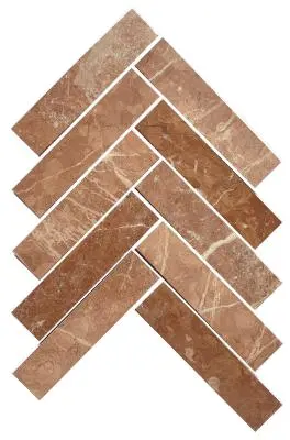 TMS ARTEMIS HERRINGBONE HONED ROJO ALICANTE MOSAIC TILES 35x150mm