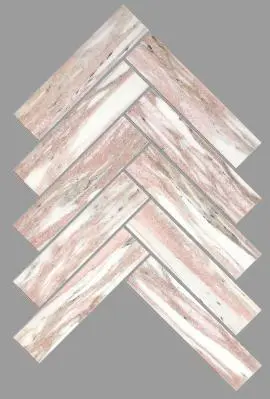 TMS ARTEMIS HERRINGBONE HONED NORWEGIAN PINK MOSAIC TILES 35x150mm