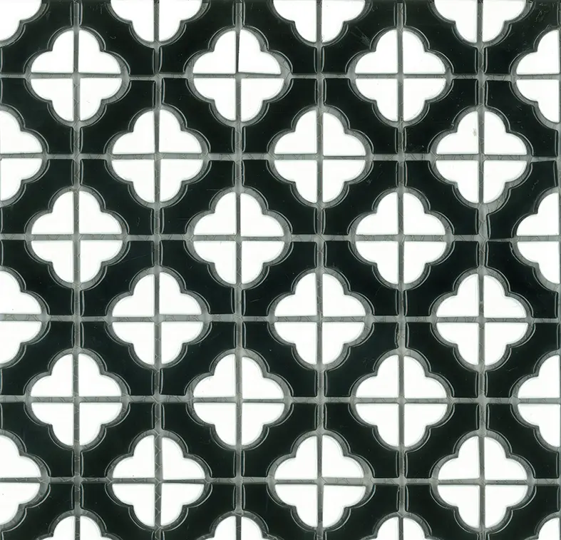 KLM POPPY FLOWER GLOSS WHITE GP MOSAIC TILES 40x40mm