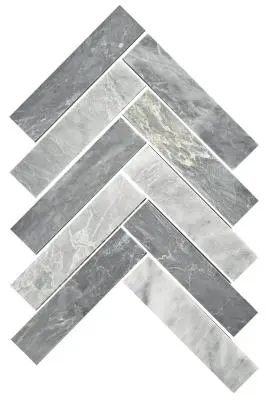 TMS ARTEMIS HERRINGBONE HONED CARRARA GREY MOSAIC TILES 35x150mm