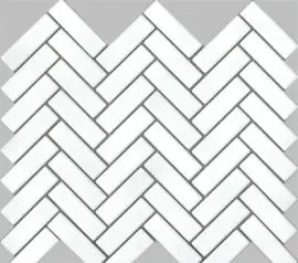 COTTO HERRINGBONE GLOSS BLACK MOSAICS 23X73mm