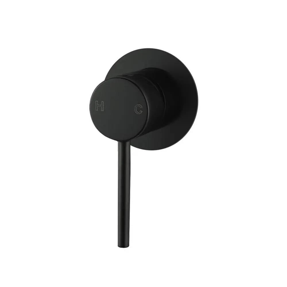  LUCID PIN - Round Black Shower/Bath Wall Mixer 