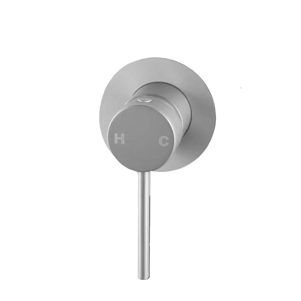 LUCID PIN - Round Brushed Nickel Shower/Bath Wall Mixer 