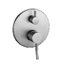 LUCID PIN - Round Brushed Nickel Shower/Bath Mixer Diverter