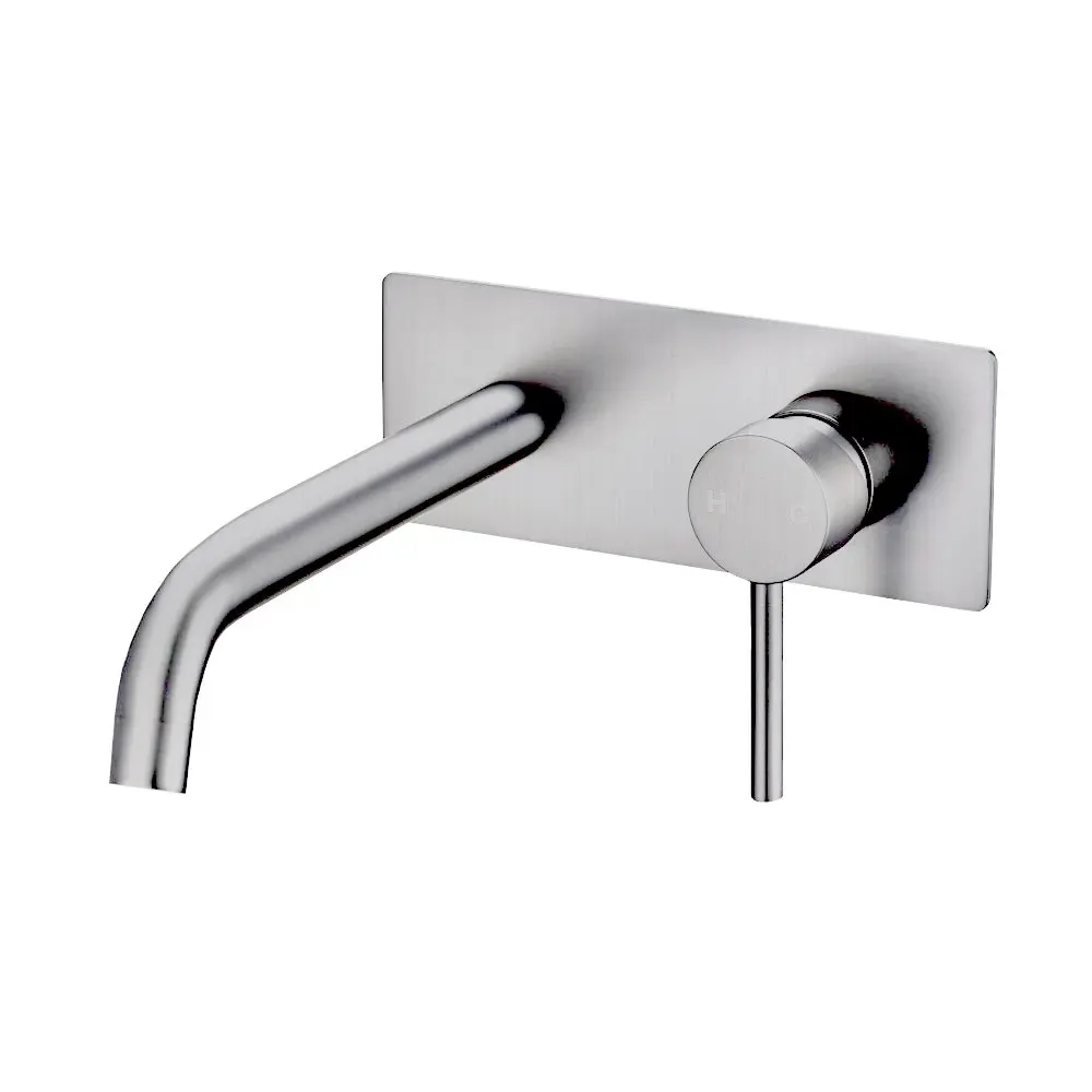 LUCID PIN - Brushed Nickel Wall Mixer With Spout