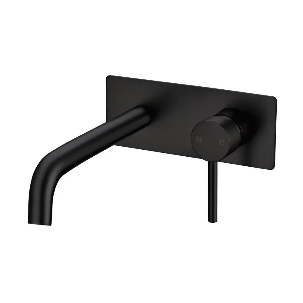 LUCID PIN - Black Wall Mixer With Spout
