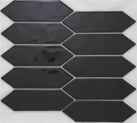 TMS HUXLEY HEX BLACK MOSAIC TILES 55X192mm