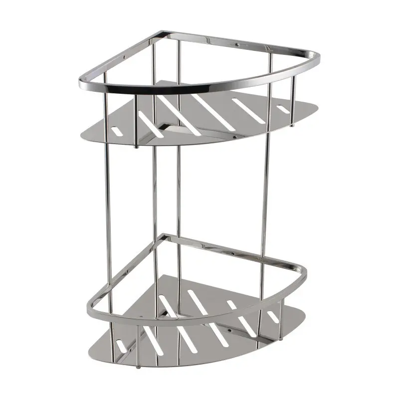 IVANO - Chrome Stainless Steel 2 Tier Shower Caddy Shelf
