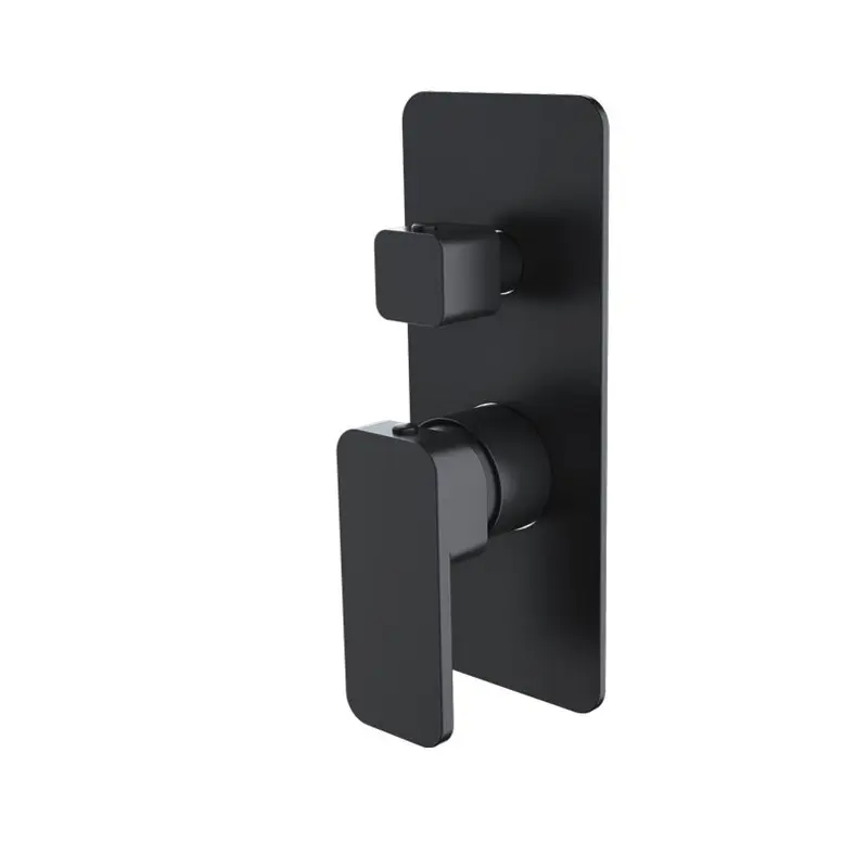 IVANO - Solid Brass Black Bath/Shower Wall Mixer with Diverter Wall Mounted