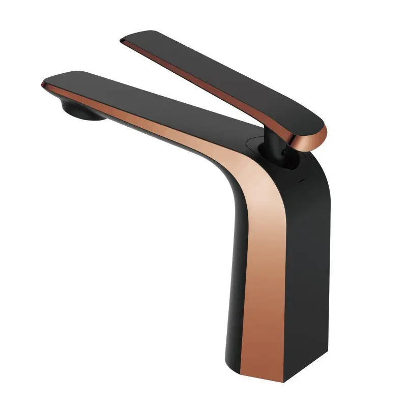 ESPERIA - Black & Rose Gold Short Basin Mixer 