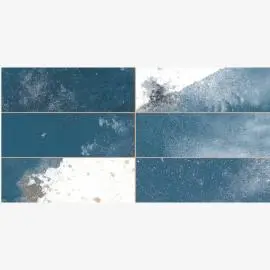 PERONDA TRADITION BRICK BLUE 6 TILE SCORE N/R CERAMIC WALL TILES 20X40