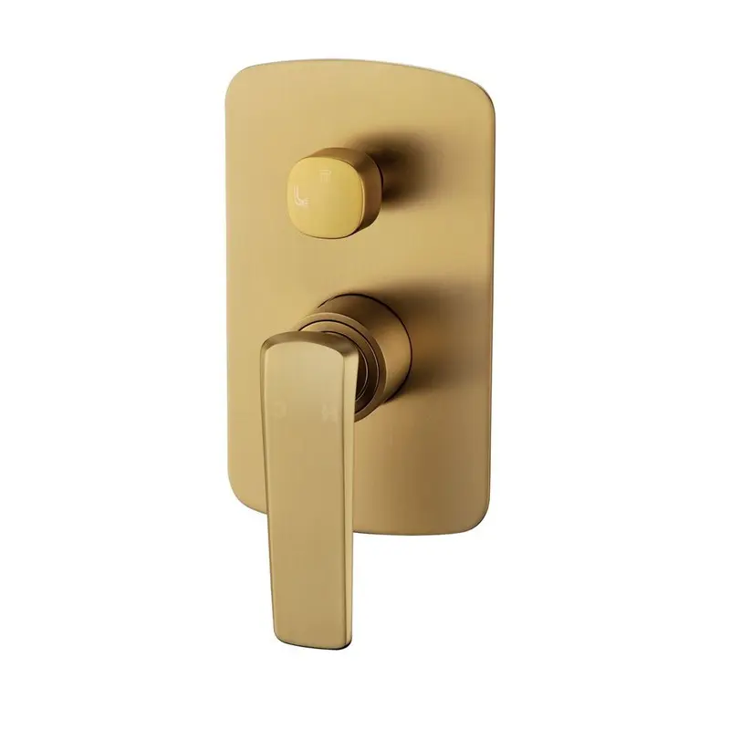 ESPERIA - Brushed Brass Wall Mixer With Diverter