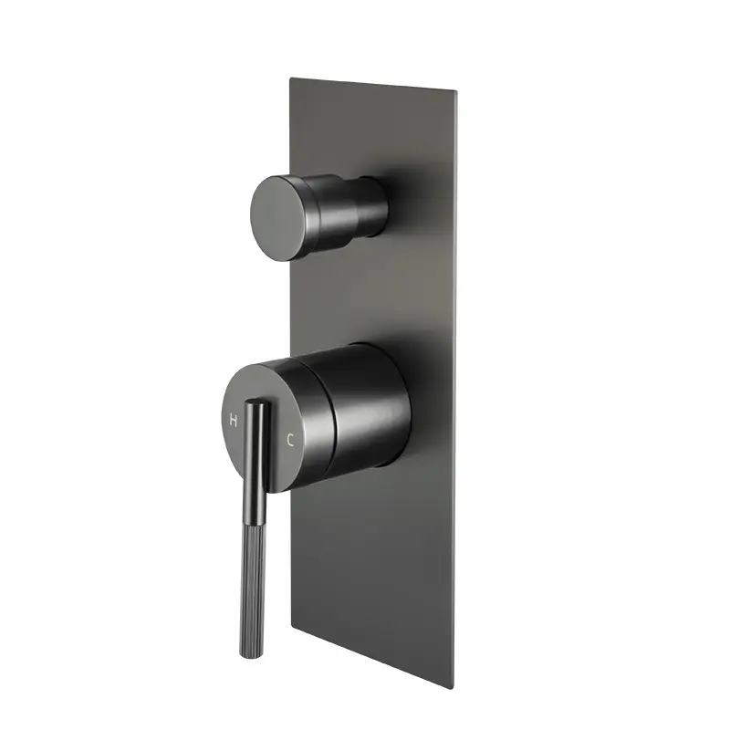 CADDENCE - Brushed Gunmetal Wall Mixer with Diverter