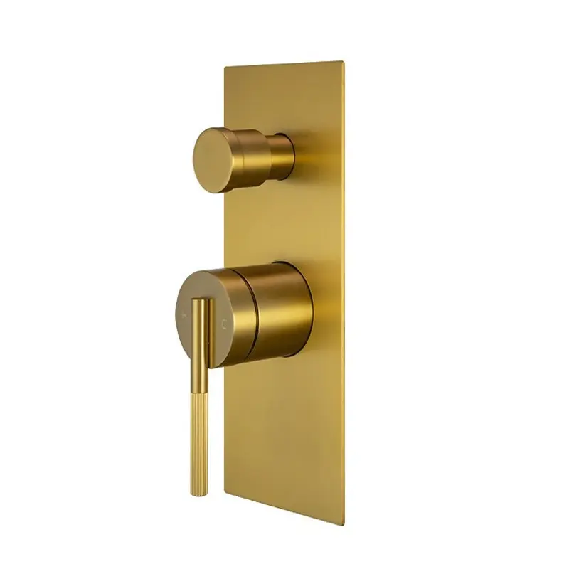 CADDENCE - Brushed Brass Wall Mixer with Diverter