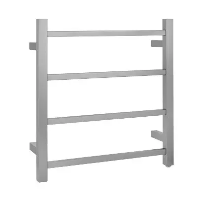 Square Brushed Nickel Electric Heated Towel Rack – 4 Bars