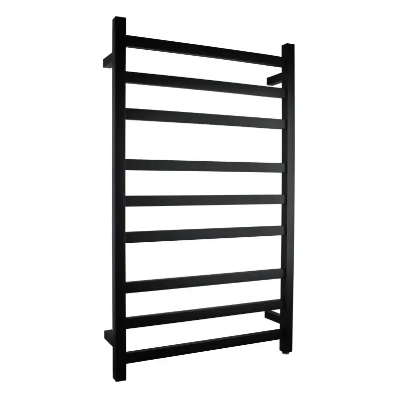 Square Black Electric Heated Towel Rack – 9 Bars 
