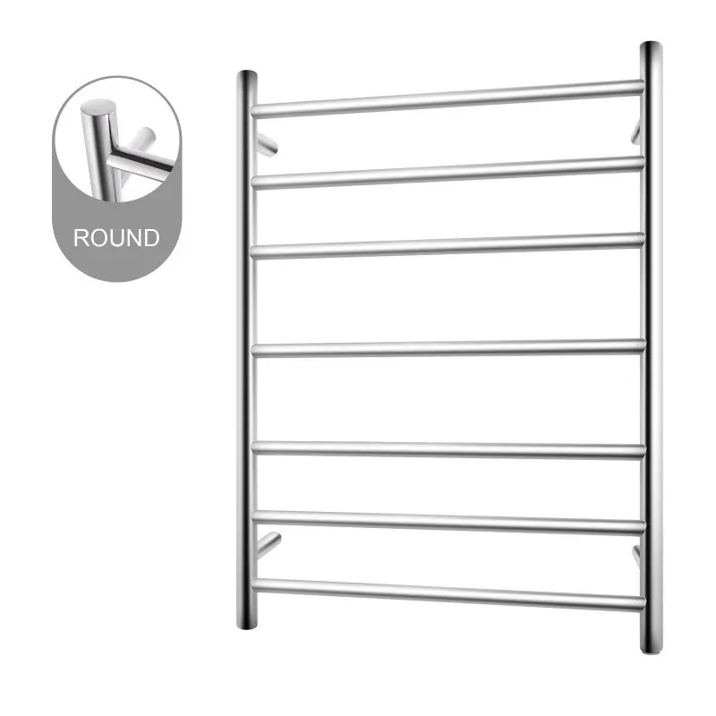 Round Chrome Electric Heated Towel Rack – 7 Bars