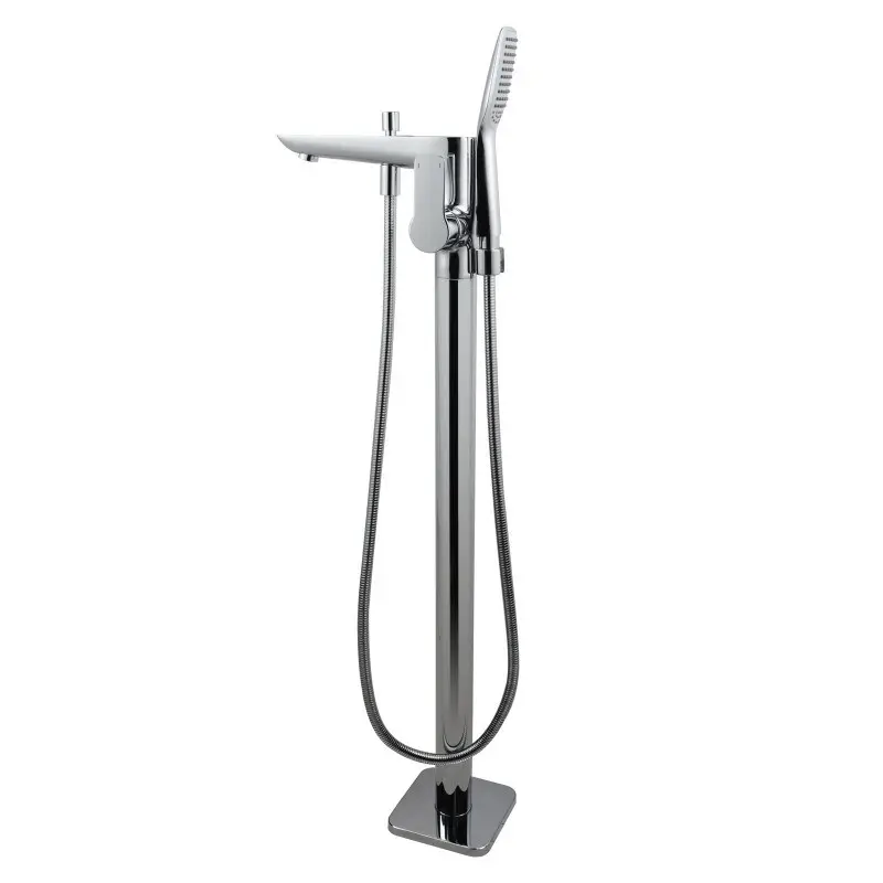 Chrome Floor Standing Mixer With Diverter & Handheld Shower