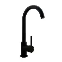Round Black Standard Kitchen Sink Mixer Tap