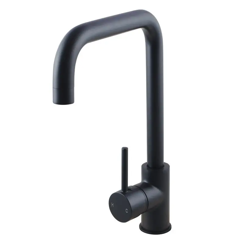 Electroplated Brass Black Swivel Spout Kitchen Mixer Tap