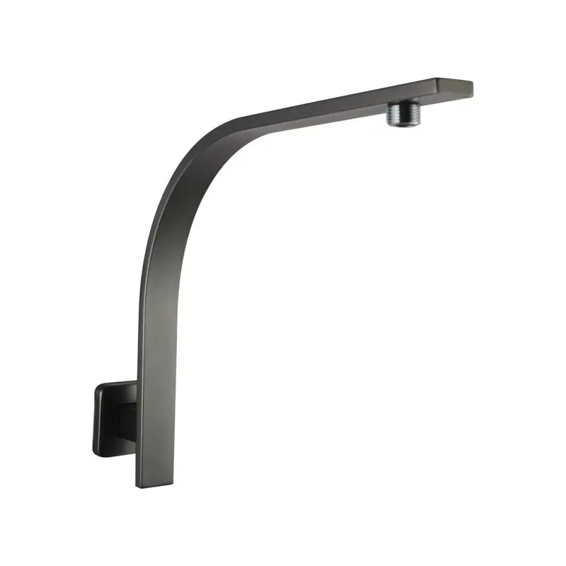 Square Gunmetal Gooseneck Wall Shower Arm
