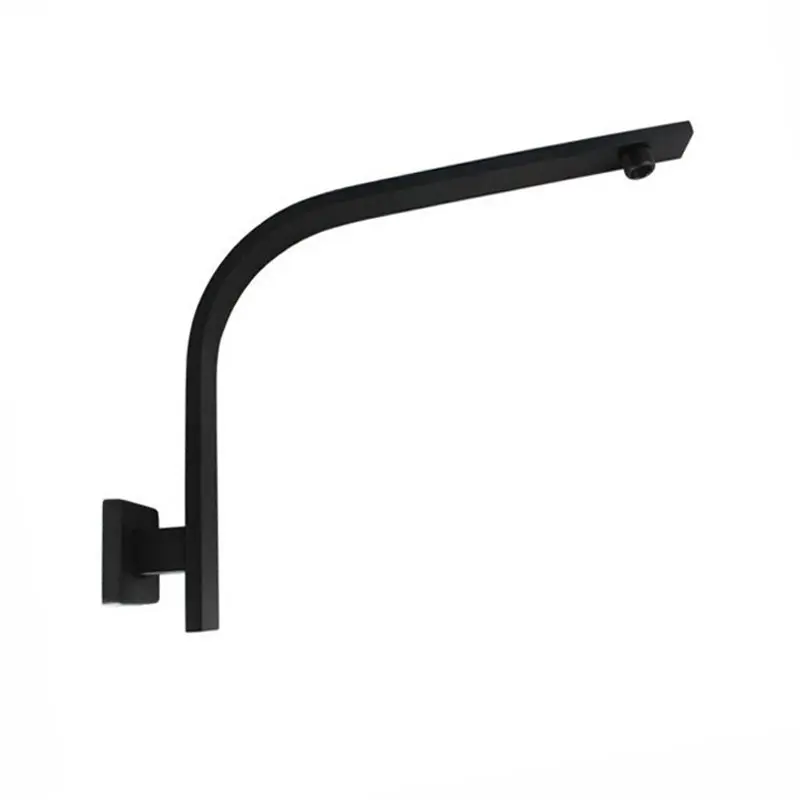 Square Black Gooseneck Wall Shower Arm