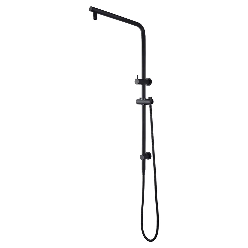 Round Black Shower Rail without Shower Head and Handheld Shower