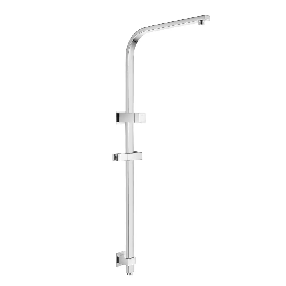 Chrome Square Shower Rail without Shower Head and Handheld Shower