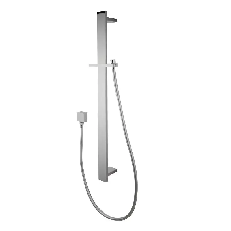 Square Chrome Sliding Shower Rail without Handheld Shower
