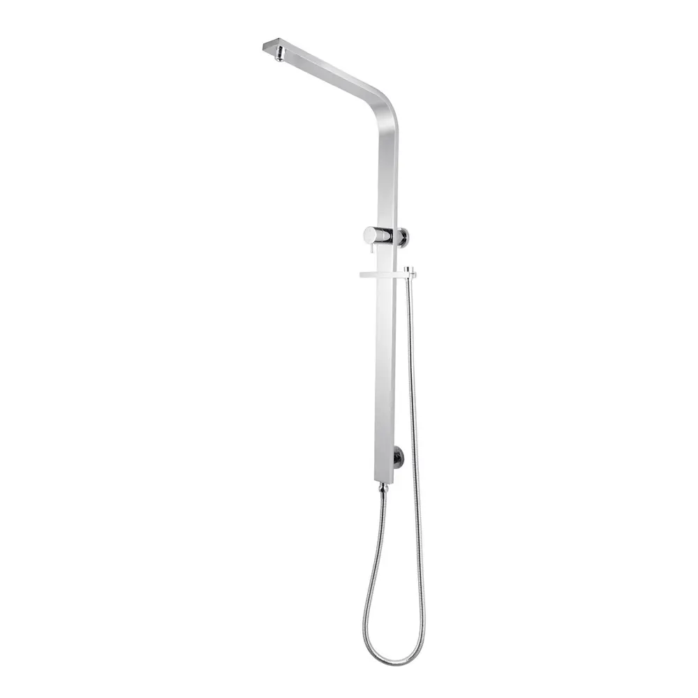 Square Chrome Shower Station without Shower Head and Handheld Shower