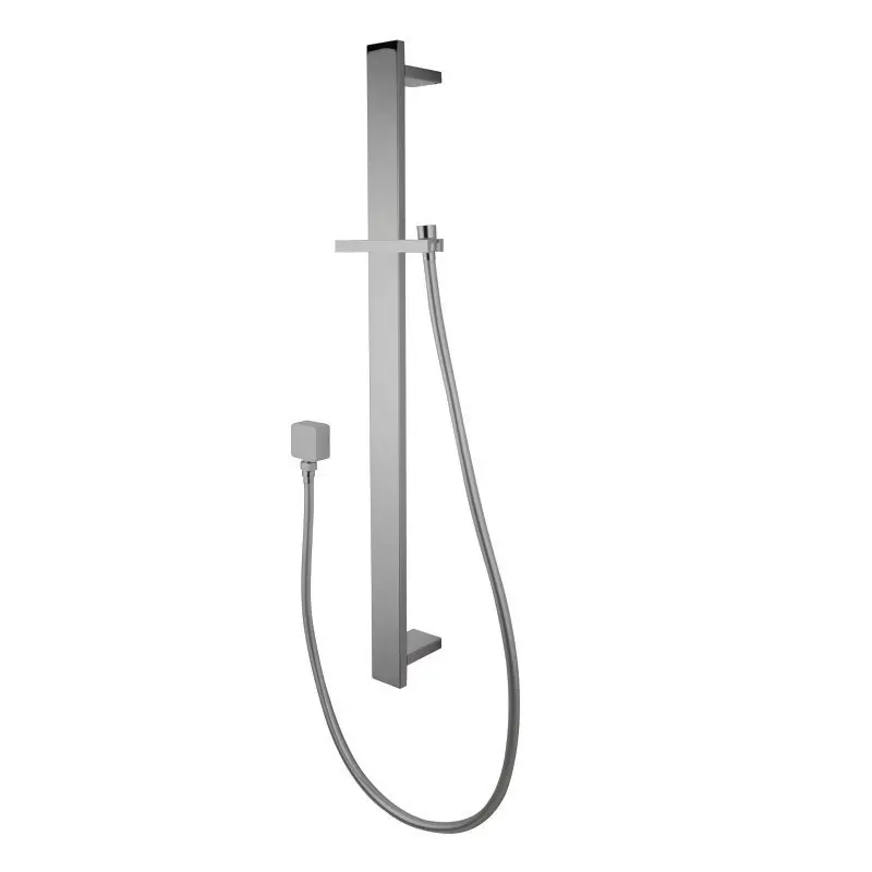 Square Brushed Nickel Sliding Shower Rail without Handheld Shower 
