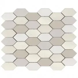 MOSAICS BLUE STRETCHED HEXAGON SHADED BEIGE GLAZED PORCELAIN FLOOR TILE 27.2X29.8