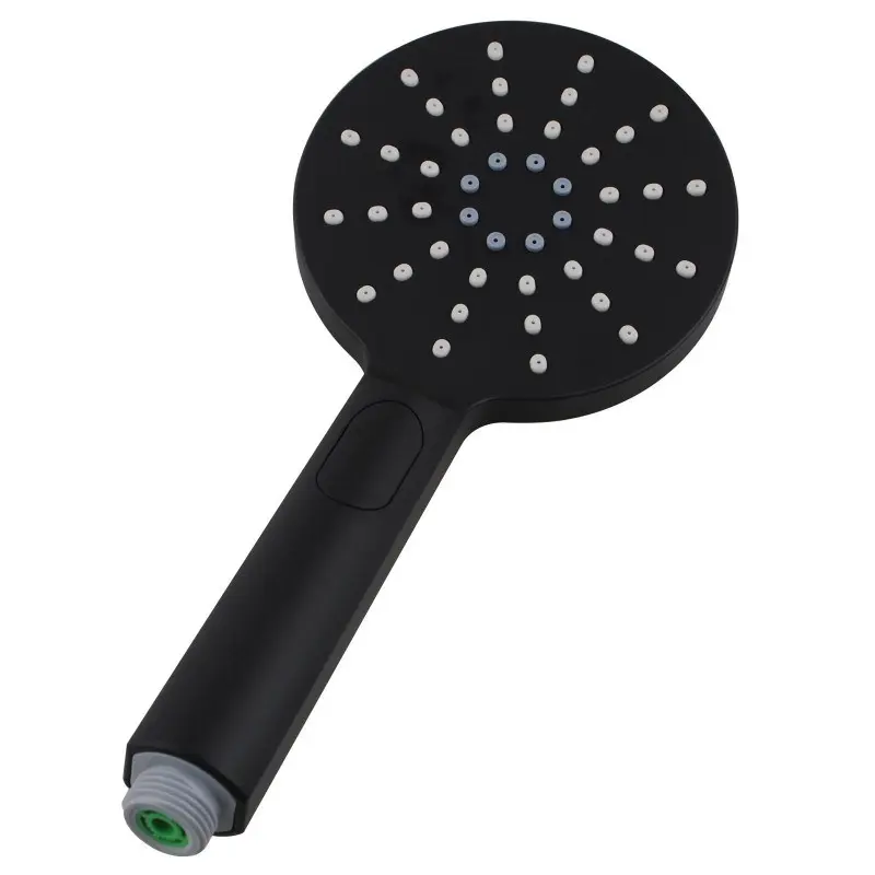 Round Black ABS 3 Function Handheld Shower