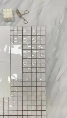 WINDERMERE RIPPLE NON RECTIFIED GLACIER CERAMIC WALL TILES 7.5x22.5