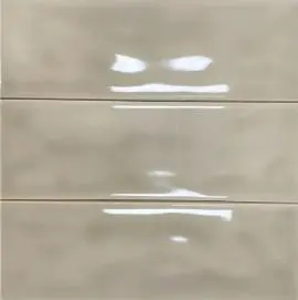 WINDERMERE RIPPLE NON RECTIFIED PORRIDGE CERAMIC GLOSS PORRIDGE WALL TILES 7.5x22.5