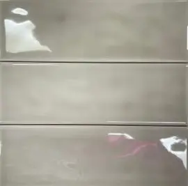 WINDERMERE RIPPLE NON RECTIFIED PUTTY CERAMIC GLOSS LATTE WALL TILES 7.5x22.5