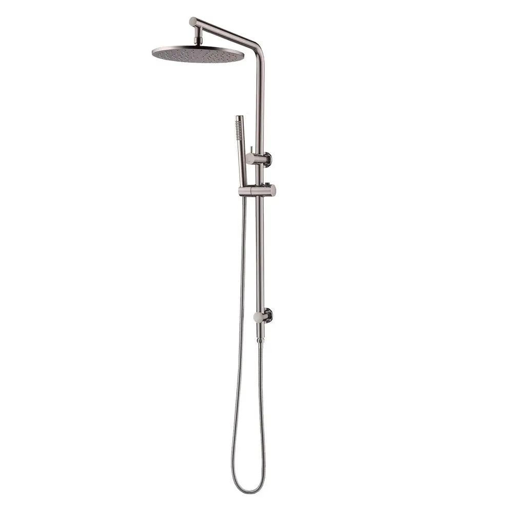 10'' Round Brushed Nickel Shower Station Top Water Inlet