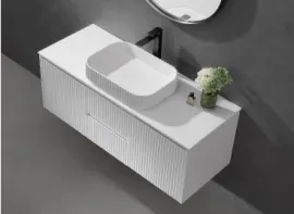 1200x505x12mm Pure Solid Surface Stone Slab Waste Hole and Tap Hole (For Double Bowl Use)