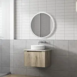 Calder Wall Hung 600mm - Flat Stone Top, Pure 