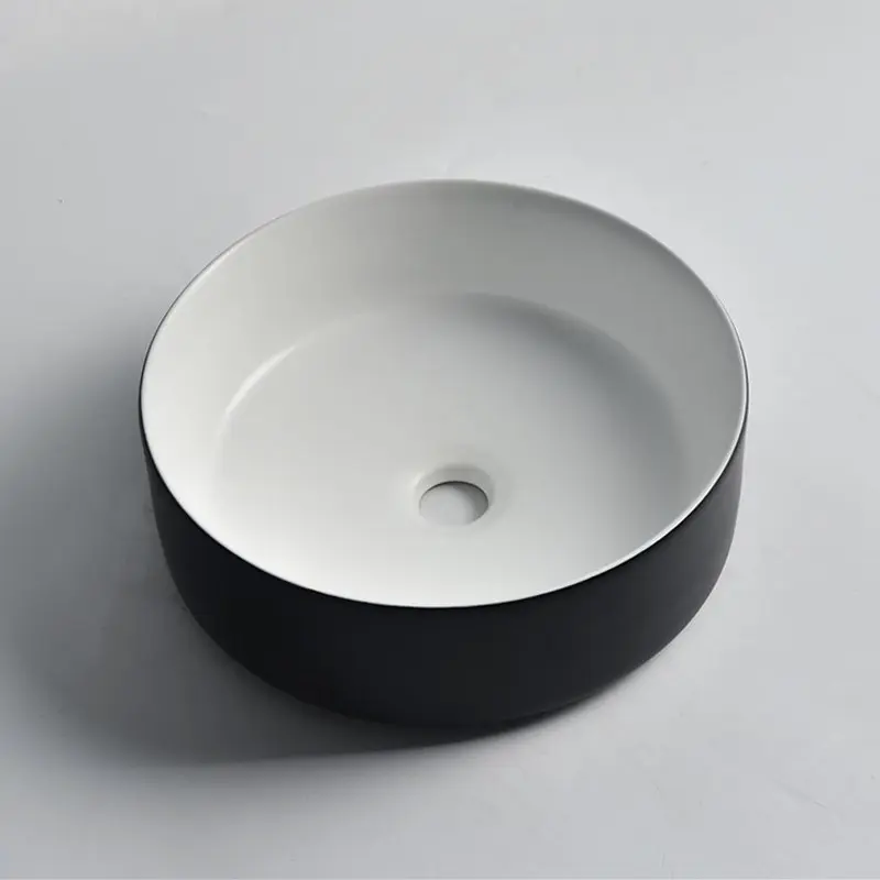 360x355x120mm Matte Black Exterior & Matte White Interior Above Counter Basin