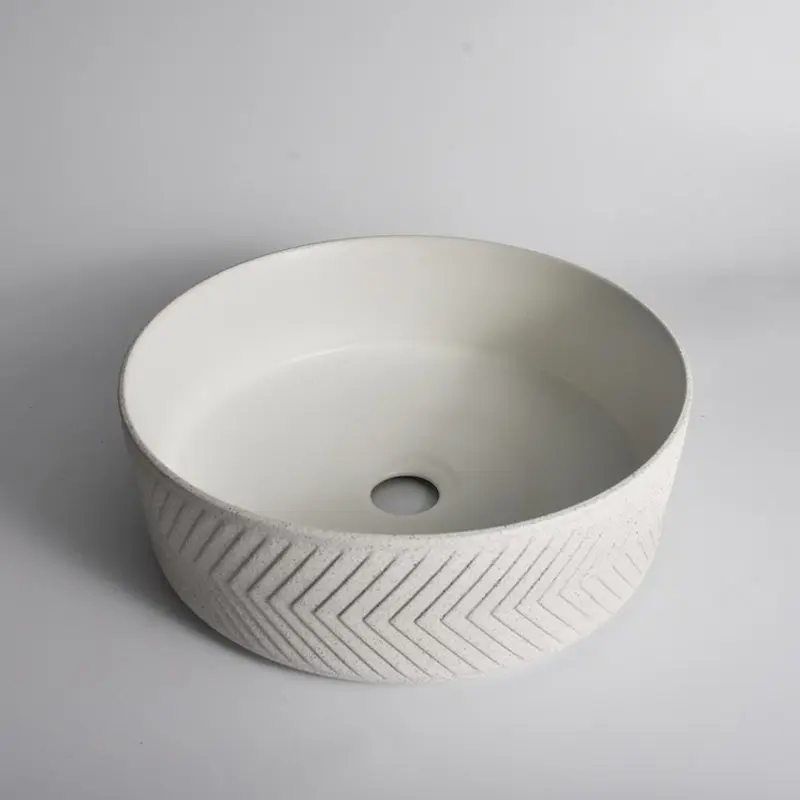 360x355x120mm Textured Exterior& Matte White Interior Above Counter Basin 