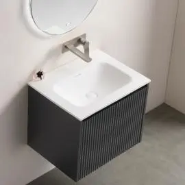 CETO Chiefly Solid Surface Stone single basin hole Matte White 12 O'clock taphole SPO5-60