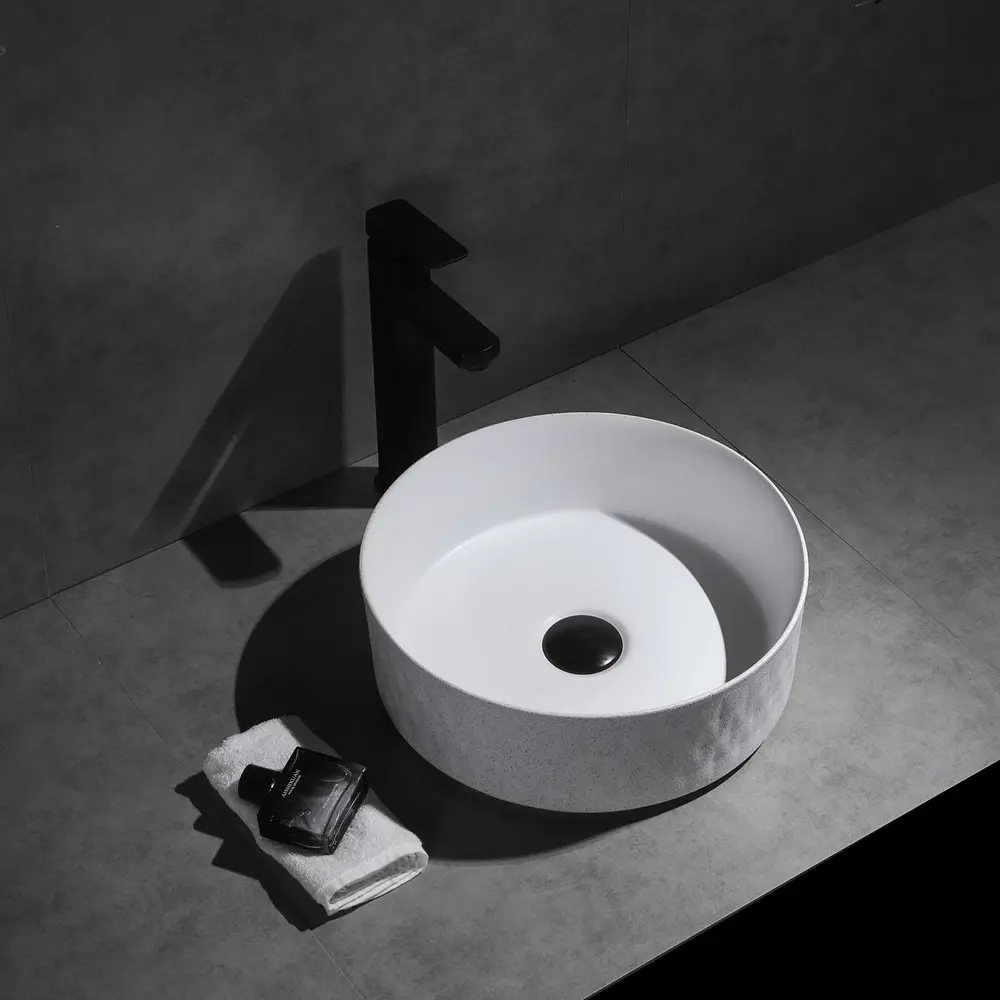 360x355x120mm Textured Exterior & Matte White Interior Above Counter Basin 