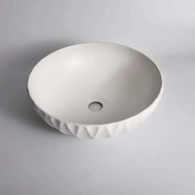 400x400x130mm Textured Exterior & Matte White Interior Above Counter Basin 
