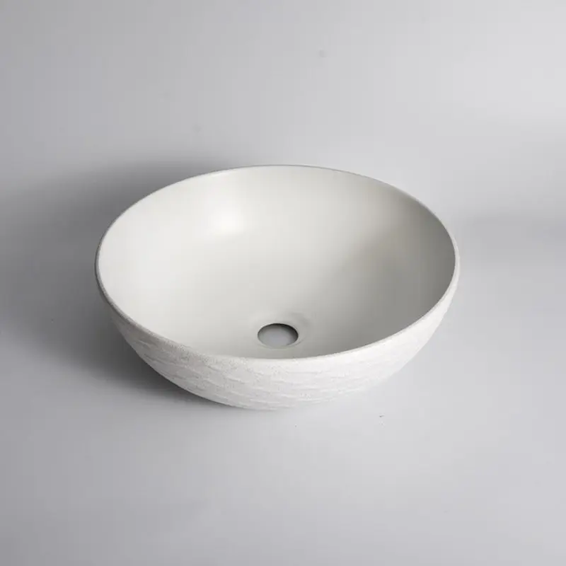 400x400x130mm Textured Exterior & Matte White Interior Above Counter Basin 