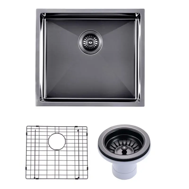 500x440x230mm Gunmetal Stainless Steel PVD Single Bowl Kitchen Sink
