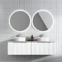 Perla Mark II Alpine Wall Hung 1500mm - Stone Top with Undermount Basin, Snow, Double