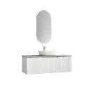 Perla Mark II Alpine Wall Hung 1500mm - Stone Top with Undermount Basin, Snow, Single
