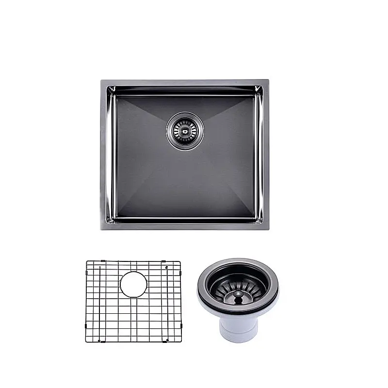 510x450x230mm Gunmetal Stainless Steel PVD Single Bowl Kitchen Sink 